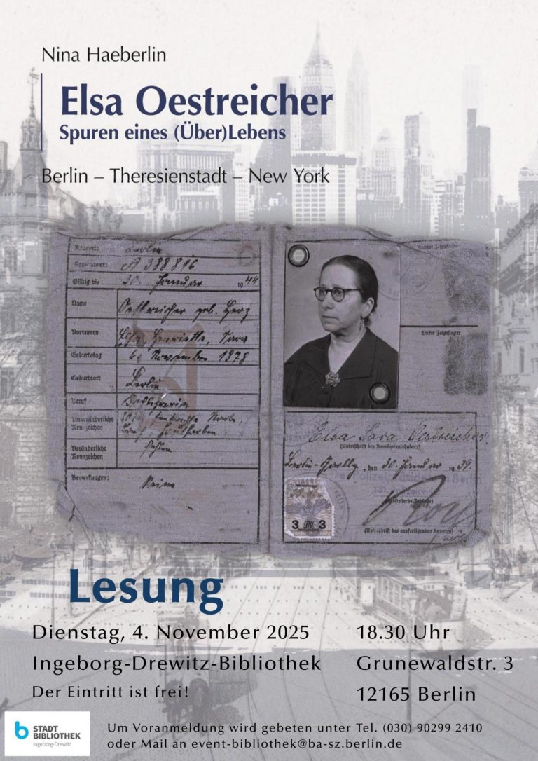 Elsa Oestreicher Lesung in der Ingeborg-Drewitz-Bibliothek Berlin